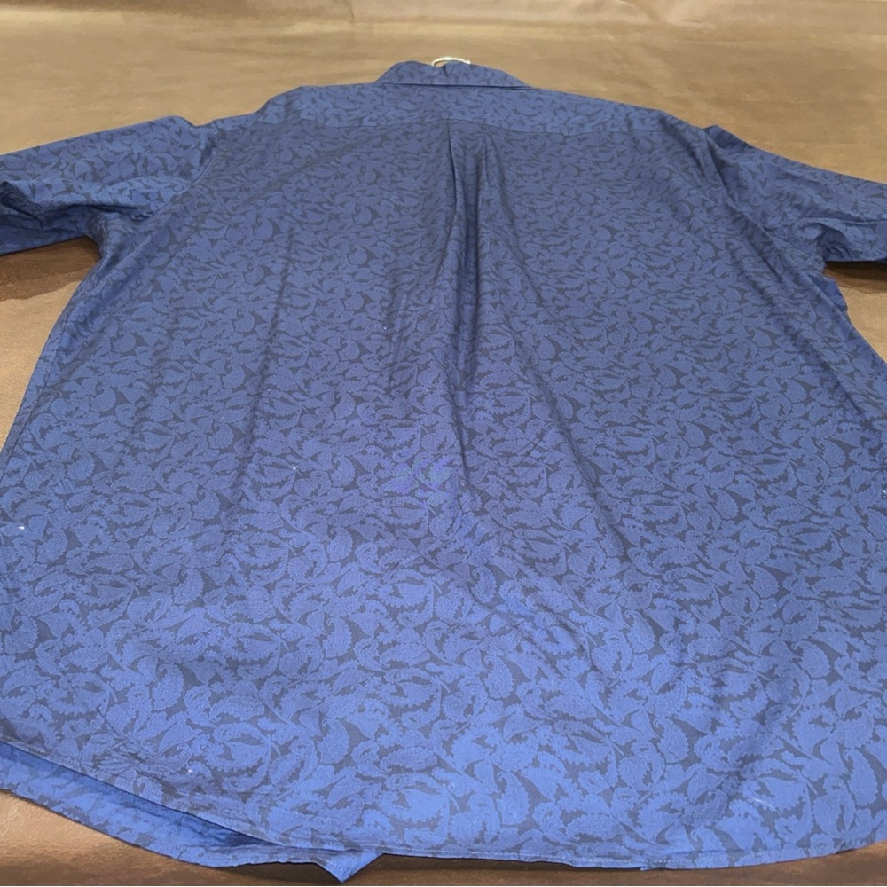 Roundtree & Yorke Shirt Mens 2XT Blue With Design.‎ Button Down Long Sleeve - Picture 3 of 3